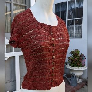 Vintage Taffeta Rust Shirt Vest